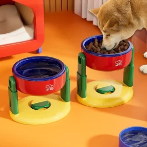 Adjustable dog bowl cat bowl with suction cup anti knock pet bowl universal protection cervical spine dog food bowl water bowl