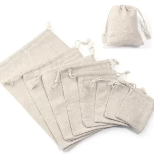 5/10pcs Linen Drawstring Bags Jute Pocket Gift Bags For Home Wedding Party Gift Packaging Pouches DIY Candy Biscuit Storage Bags