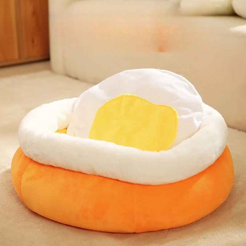 Pet cat bedwarm in winter treading on small dogsdog bedfully enclosedsoft treading on milk sleeping bed all season universal pet - Image 4