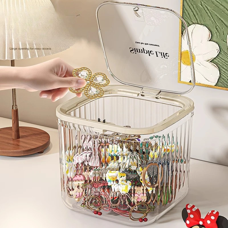 Creative student hair accessory storage box, desktop jewelry box girls rubber band headband hair clip storage and organizing box - Image 4