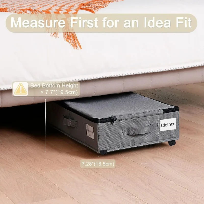 Underbed Rolling Storage Box Large Portable Foldable Wheeled Dustproof Home Space Saving for Travel Clothes Mobile Organizer - Image 5
