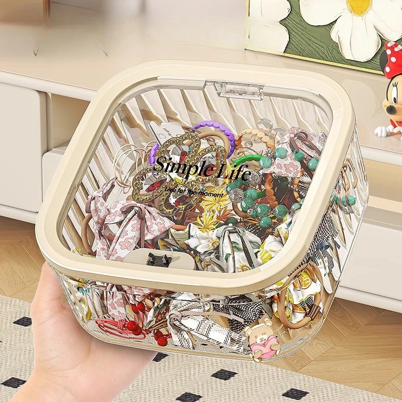 Creative student hair accessory storage box, desktop jewelry box girls rubber band headband hair clip storage and organizing box - Image 3