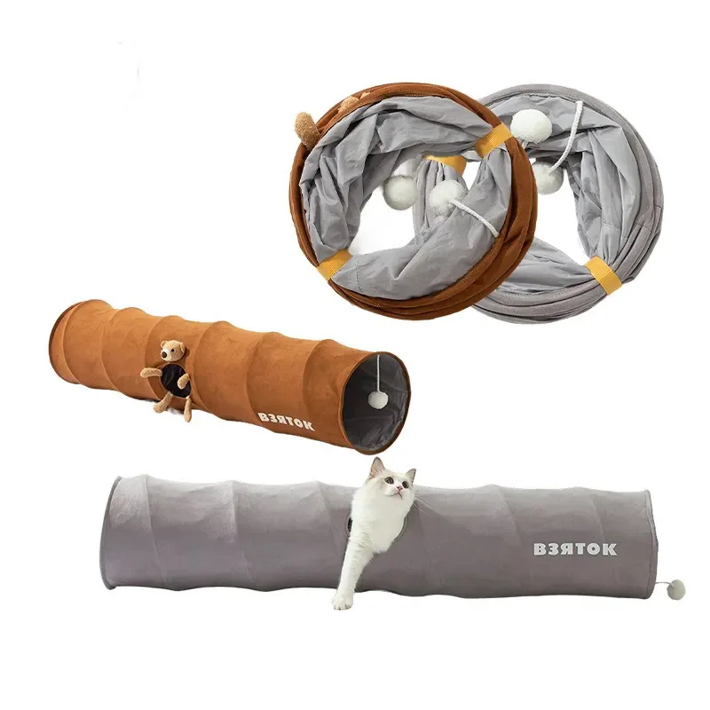 Cat play tunnel interactive toy hide seek tunnel Relieve boredom portable&collapsible easy to store tunnel for Straight tube - Image 2