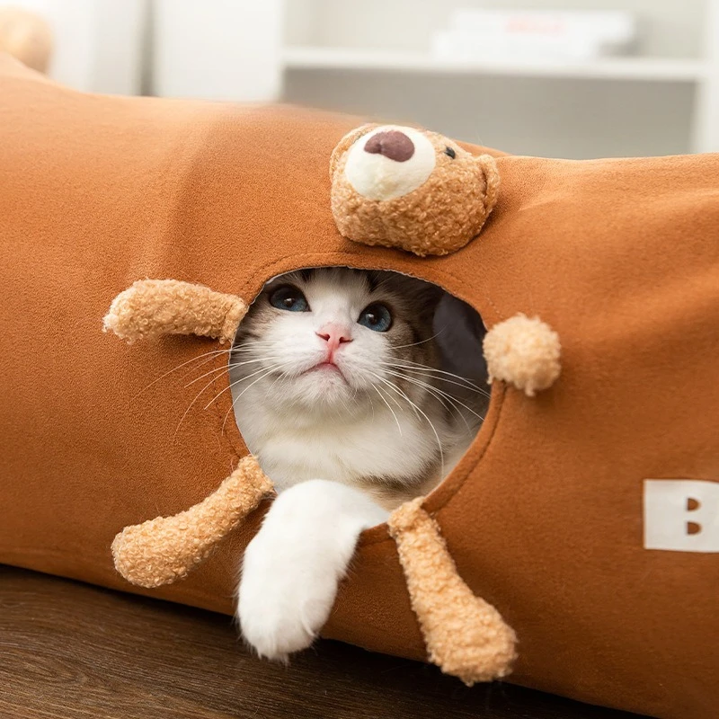 Cat play tunnel interactive toy hide seek tunnel Relieve boredom portable&collapsible easy to store tunnel for Straight tube - Image 3