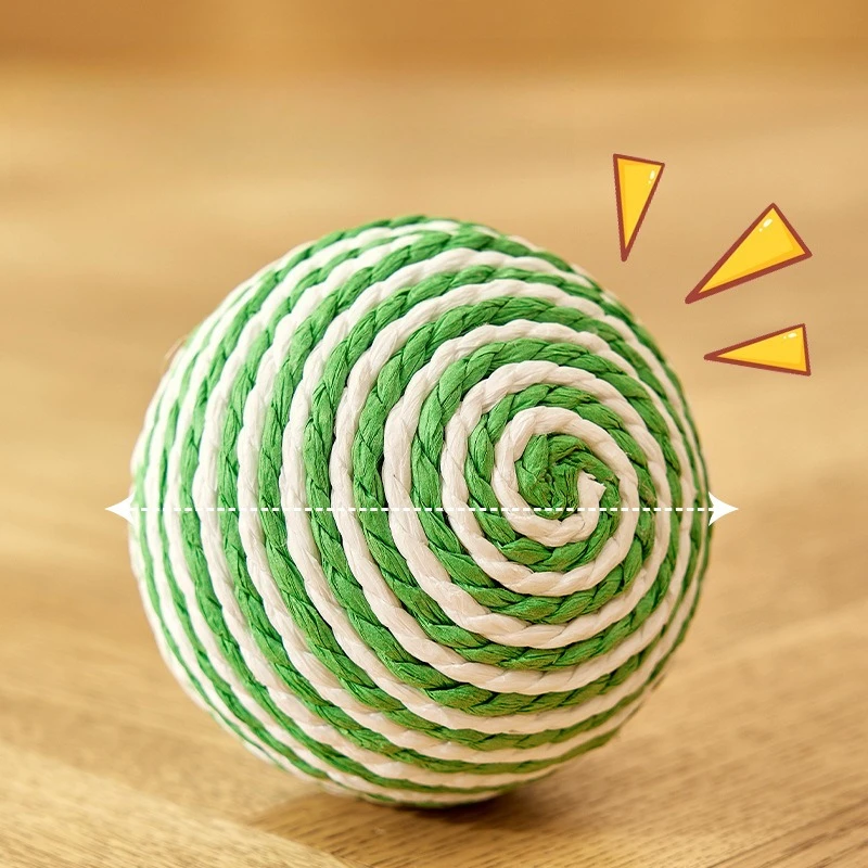 Cat toys sisal balls cat teasing sticks cats can enjoy themselves relieveboredomgrind their teethgrind their clawsand makesounds - Image 6