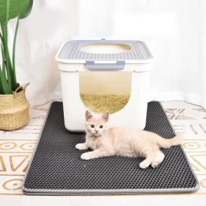 Pet litter pad with double-layer filtration and anti stripping feature washable and sand controlled detachable Velcro litter pad
