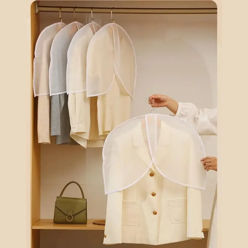 Clothing Half Body Dust Cover 5PCS PEVA Waterproof Visible Home Wardrobe Hanging Clothes Shoulder Cover for Storage Organization - Image 5