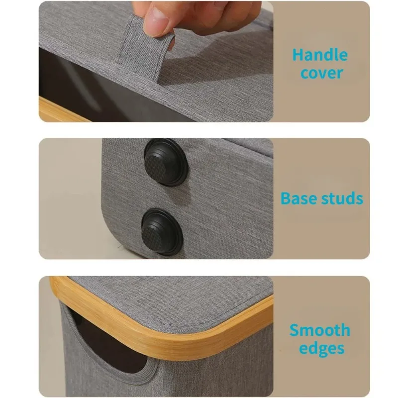 Toilet Paper Storage Basket Foldable Oxford Waterproof with Lid Bath Organizer Visible Tissue Holder for Bathroom Accessories - Image 4