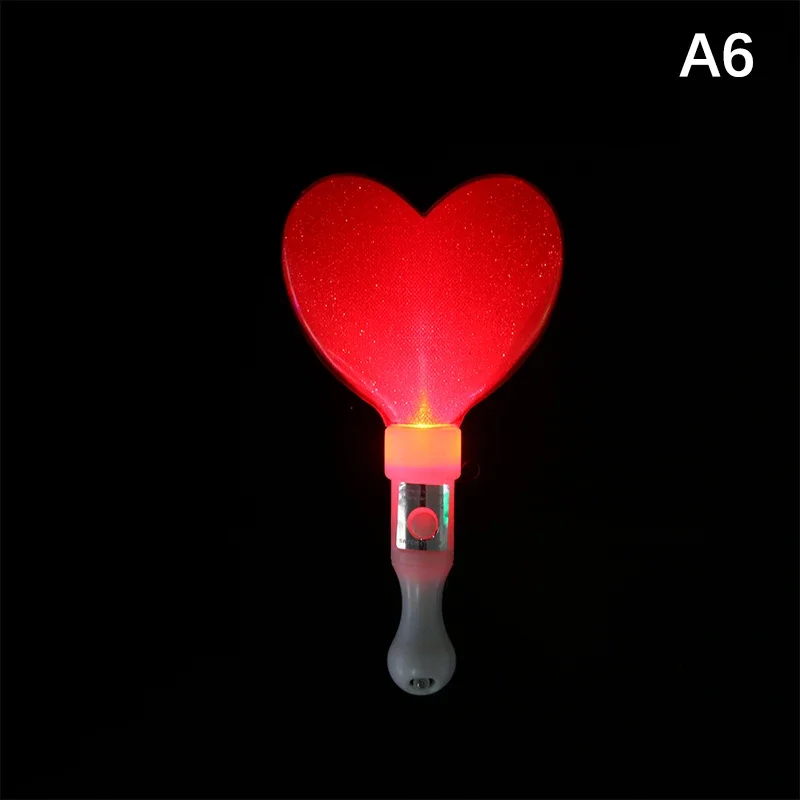 10Pcs Luminous Three Modes Colors Change LED Glow Stick Heart Shape Concert Cheering Wedding Party Light Stick Party Supplies - Image 2