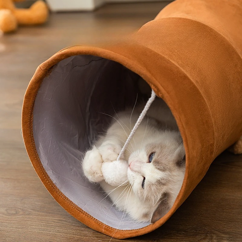 Cat play tunnel interactive toy hide seek tunnel Relieve boredom portable&collapsible easy to store tunnel for Straight tube - Image 5