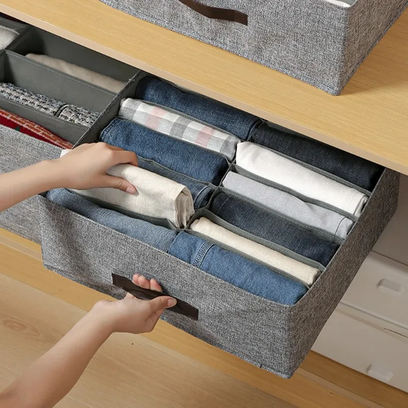 Clothes Storage Box Foldable Double Tier with Dividers Drawers Style Dustproof Closet Socks Pants Shirts Underwear Organizer - Image 2