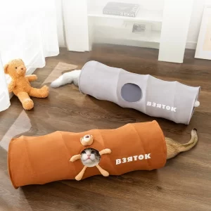 Cat play tunnel interactive toy hide seek tunnel Relieve boredom portable&collapsible easy to store tunnel for Straight tube ﻿
