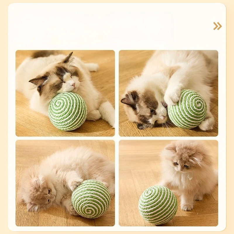 Cat toys sisal balls cat teasing sticks cats can enjoy themselves relieveboredomgrind their teethgrind their clawsand makesounds - Image 4