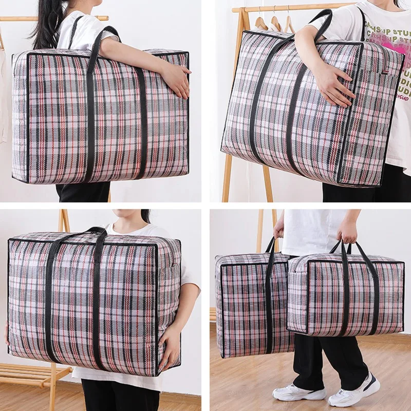 Multifunctional Woven Bag Thickened Luggage Bag Large Capacity Waterproof Quilt Portable Storage Bag Moving Travel Storage - Image 3