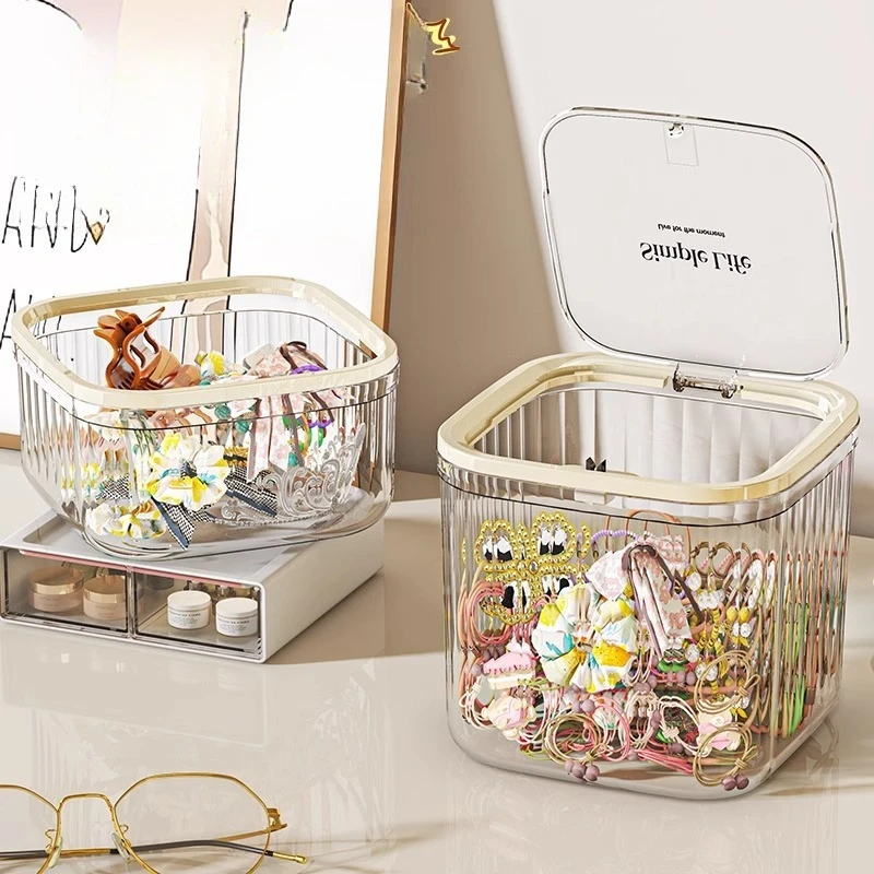 Creative student hair accessory storage box, desktop jewelry box girls rubber band headband hair clip storage and organizing box