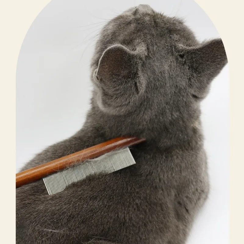Pet Comb Cat Dog Floating Hair Removal Solid Wood pet Cleaning grooming Flea Removal brushing Long Hair cat needle open Knot - Image 7