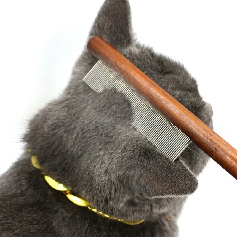 Pet Comb Cat Dog Floating Hair Removal Solid Wood pet Cleaning grooming Flea Removal brushing Long Hair cat needle open Knot - Image 4