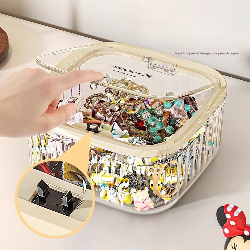 Creative student hair accessory storage box, desktop jewelry box girls rubber band headband hair clip storage and organizing box - Image 2