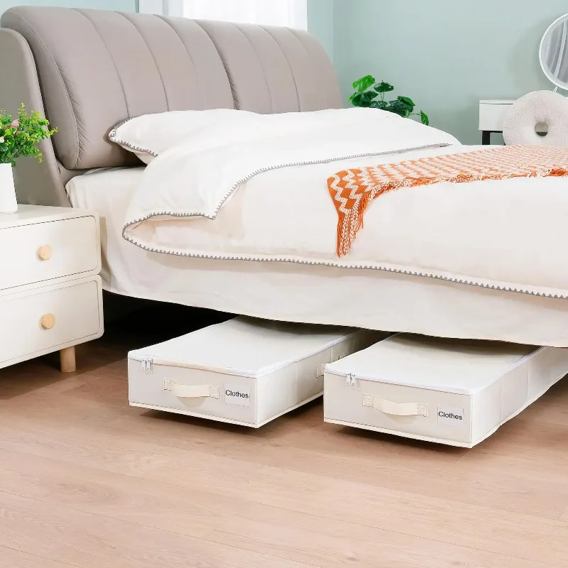 Underbed Rolling Storage Box Large Portable Foldable Wheeled Dustproof Home Space Saving for Travel Clothes Mobile Organizer - Image 2