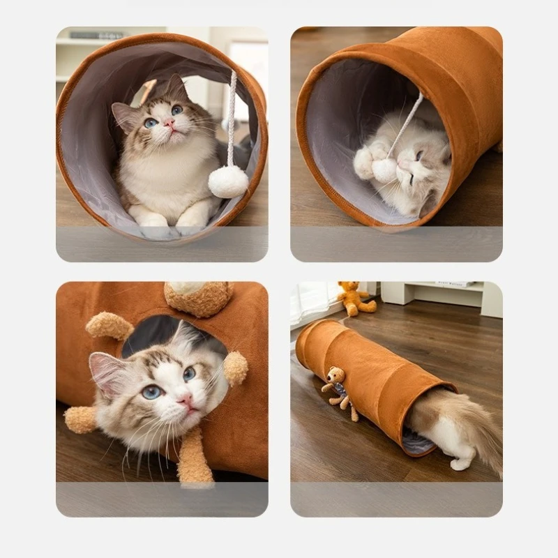 Cat play tunnel interactive toy hide seek tunnel Relieve boredom portable&collapsible easy to store tunnel for Straight tube - Image 8