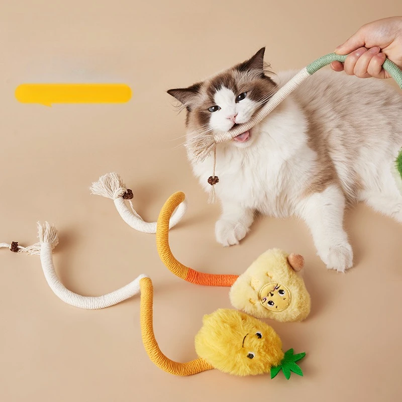 Cat and dog bite rope toy a self soothing toolfor relieving boredomgrinding teethenduring bites consuming energyteasing catstick