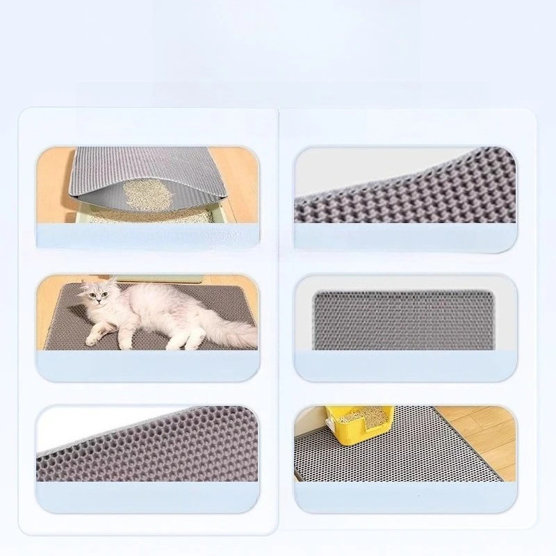 Pet litter pad with double-layer filtration and anti stripping feature washable and sand controlled detachable Velcro litter pad - Image 2