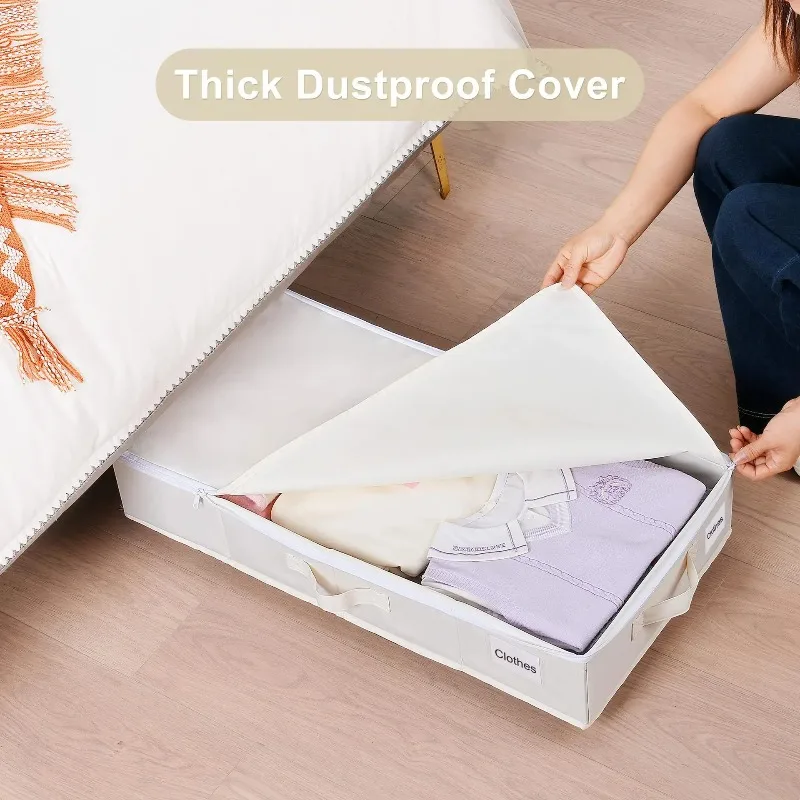 Underbed Rolling Storage Box Large Portable Foldable Wheeled Dustproof Home Space Saving for Travel Clothes Mobile Organizer - Image 3