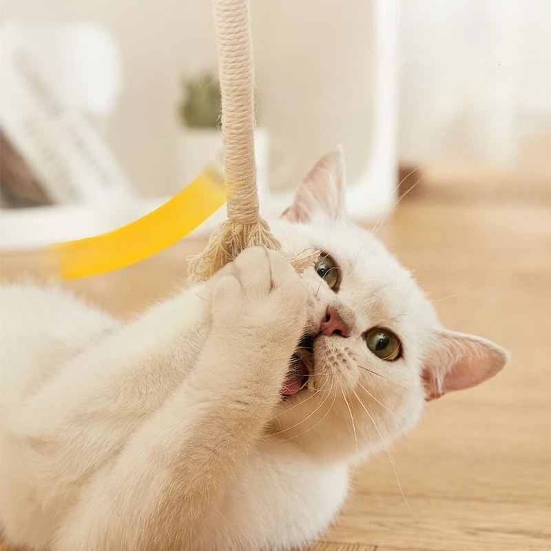 Cat and dog bite rope toy a self soothing toolfor relieving boredomgrinding teethenduring bites consuming energyteasing catstick - Image 2